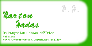 marton hadas business card